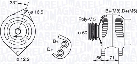 Magneti Marelli 063321606010 - Генератор unicars.by