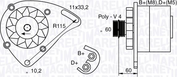 Magneti Marelli 063321600010 - Генератор unicars.by