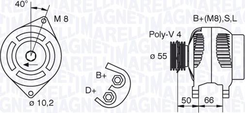 Magneti Marelli 063321607010 - Генератор unicars.by