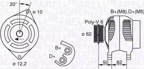 Magneti Marelli 063321618010 - Генератор unicars.by