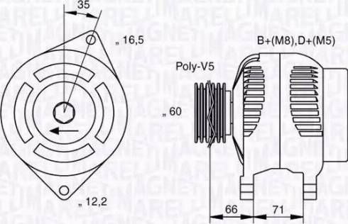 Magneti Marelli 063321625010 - Генератор unicars.by