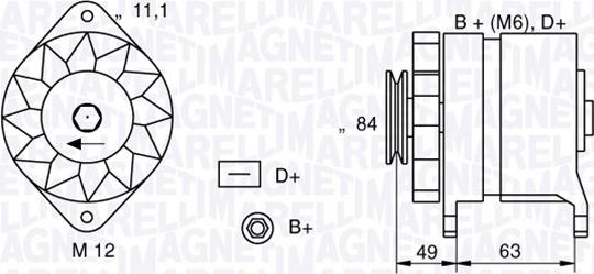 Magneti Marelli 063321044010 - Генератор unicars.by