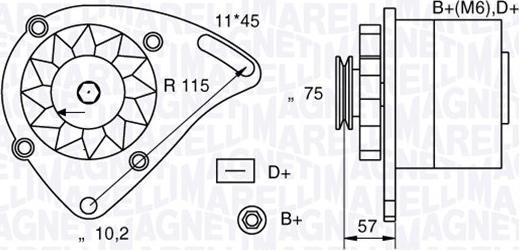 Magneti Marelli 063321067010 - Генератор unicars.by