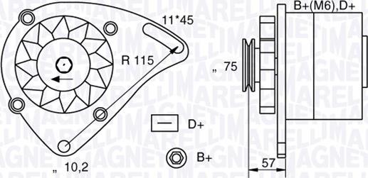 Magneti Marelli 063321000010 - Генератор unicars.by