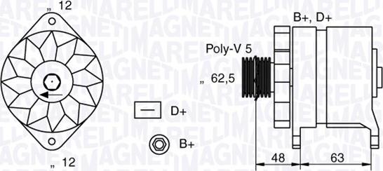 Magneti Marelli 063321191010 - Генератор unicars.by