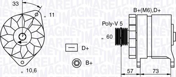 Magneti Marelli 063321156010 - Генератор unicars.by