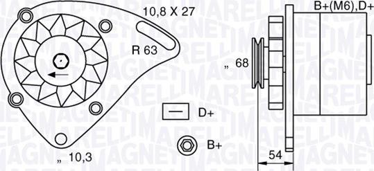 Magneti Marelli 063321165010 - Генератор unicars.by