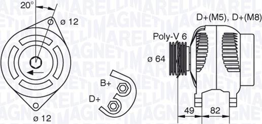 Magneti Marelli 063321854010 - Генератор unicars.by