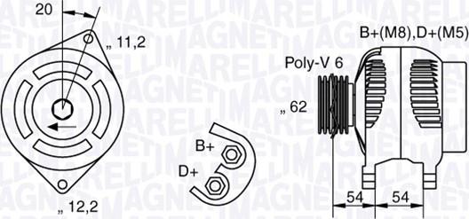 Magneti Marelli 063321800010 - Генератор unicars.by