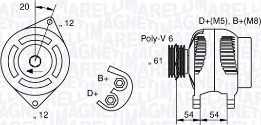 Magneti Marelli 063321819010 - Генератор unicars.by