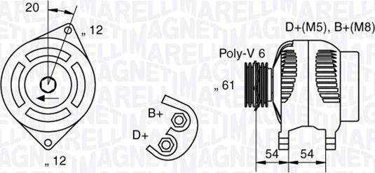 Magneti Marelli 063321833010 - Генератор unicars.by