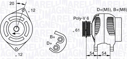 Magneti Marelli 063321826010 - Генератор unicars.by