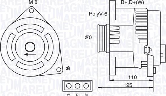 Magneti Marelli 063321346010 - Генератор unicars.by