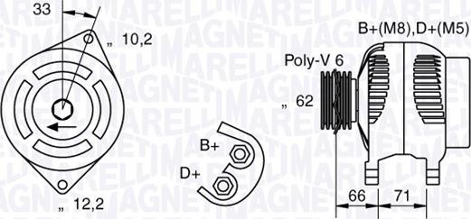 Magneti Marelli 063321332010 - Генератор unicars.by