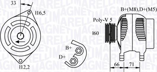 Magneti Marelli 063321328010 - Генератор unicars.by