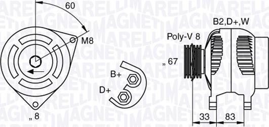 Magneti Marelli 063321753010 - Генератор unicars.by