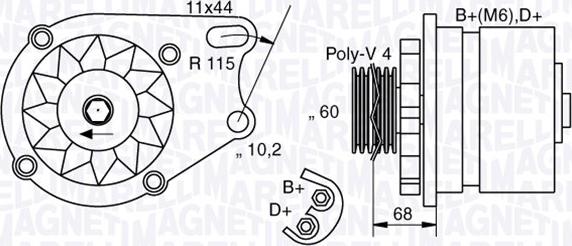 Magneti Marelli 063321761010 - Генератор unicars.by