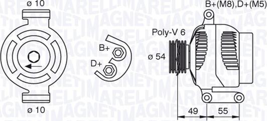 Magneti Marelli 063377494010 - Генератор unicars.by