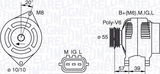 Magneti Marelli 063377439010 - Генератор unicars.by