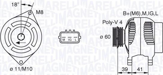 Magneti Marelli 063377438010 - Генератор unicars.by