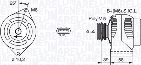 Magneti Marelli 063377437010 - Генератор unicars.by