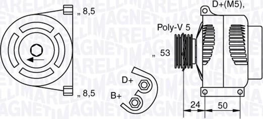 Magneti Marelli 063377009010 - Генератор unicars.by