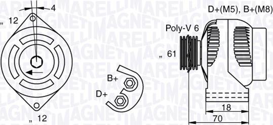 Magneti Marelli 063377004010 - Генератор unicars.by