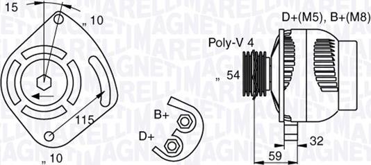 Magneti Marelli 063377001010 - Генератор unicars.by