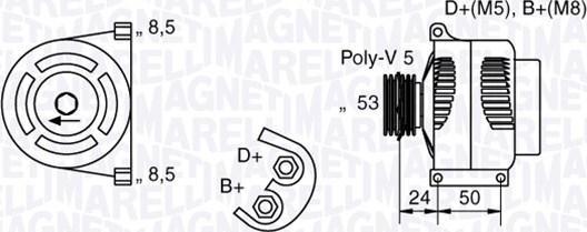 Magneti Marelli 063377007010 - Генератор unicars.by