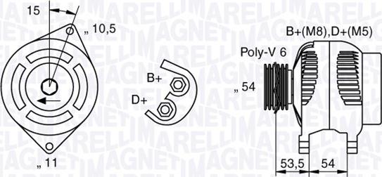 Magneti Marelli 063377016010 - Генератор unicars.by