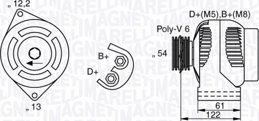 Magneti Marelli 063377018010 - Генератор unicars.by