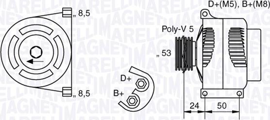 Magneti Marelli 063377013010 - Генератор unicars.by