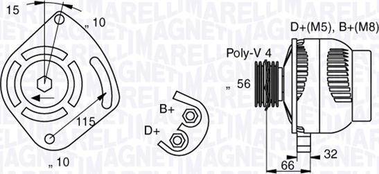 Magneti Marelli 063377012010 - Генератор unicars.by