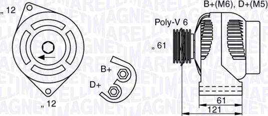 Magneti Marelli 063377017010 - Генератор unicars.by