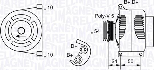 Magneti Marelli 063377027010 - Генератор unicars.by