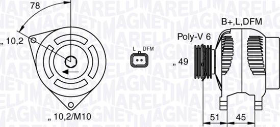 Magneti Marelli 063377301010 - Генератор unicars.by