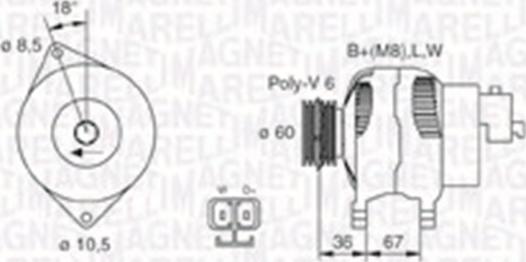 Magneti Marelli 063730005010 - Генератор unicars.by