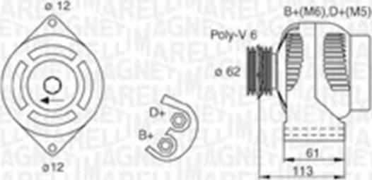 Magneti Marelli 063731885010 - Генератор unicars.by