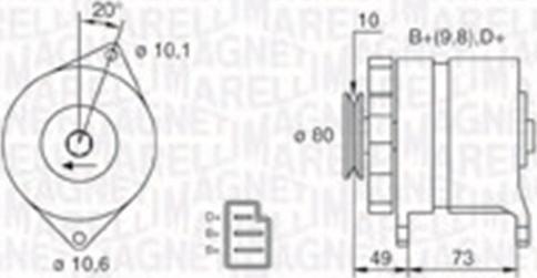 Magneti Marelli 063730016010 - Генератор unicars.by