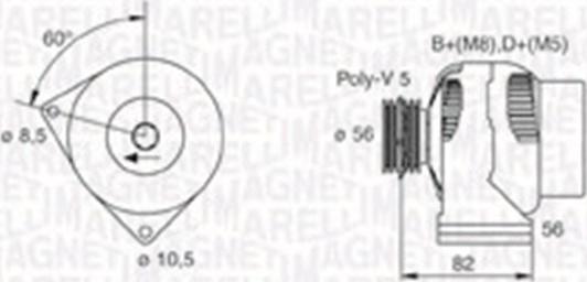 Magneti Marelli 063730017010 - Генератор unicars.by