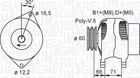 Magneti Marelli 063731471010 - Генератор unicars.by