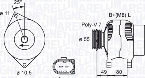 Magneti Marelli 063730036010 - Генератор unicars.by