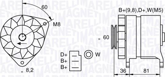 Magneti Marelli 063731227010 - Генератор unicars.by