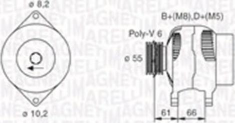 Magneti Marelli 063730023010 - Генератор unicars.by