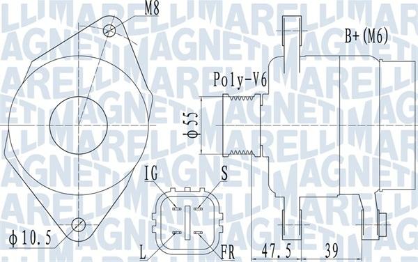 Magneti Marelli 063731942010 - Генератор unicars.by