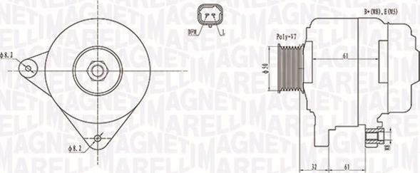 Magneti Marelli 063731959010 - Генератор unicars.by