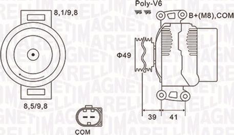 Magneti Marelli 063731953010 - Генератор unicars.by