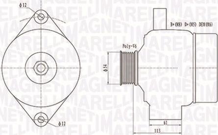 Magneti Marelli 063731952010 - Генератор unicars.by