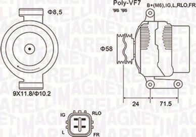 Magneti Marelli 063732029010 - Генератор unicars.by