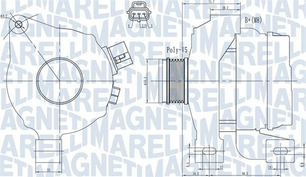 Magneti Marelli 063731966010 - Генератор unicars.by